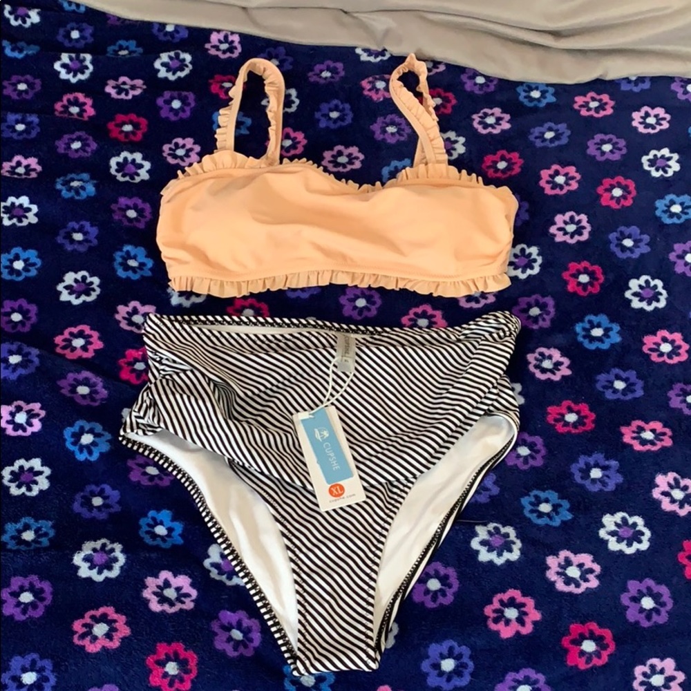 High waisted swim suit